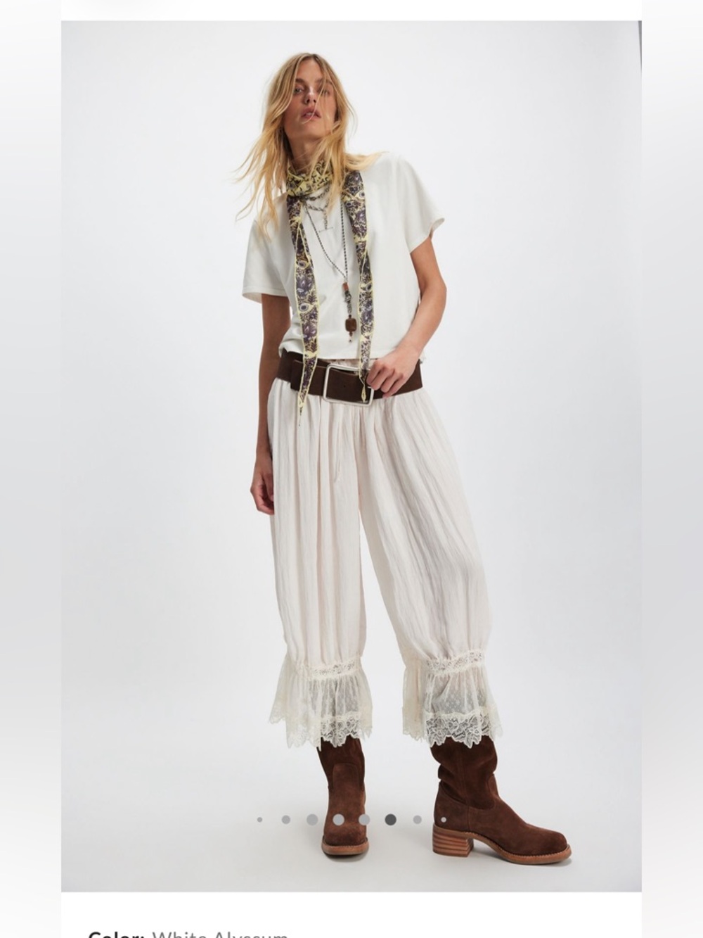 Free People Intimately Forever Young Lace Bloomers in White Alyssium - Picture 8 of 13